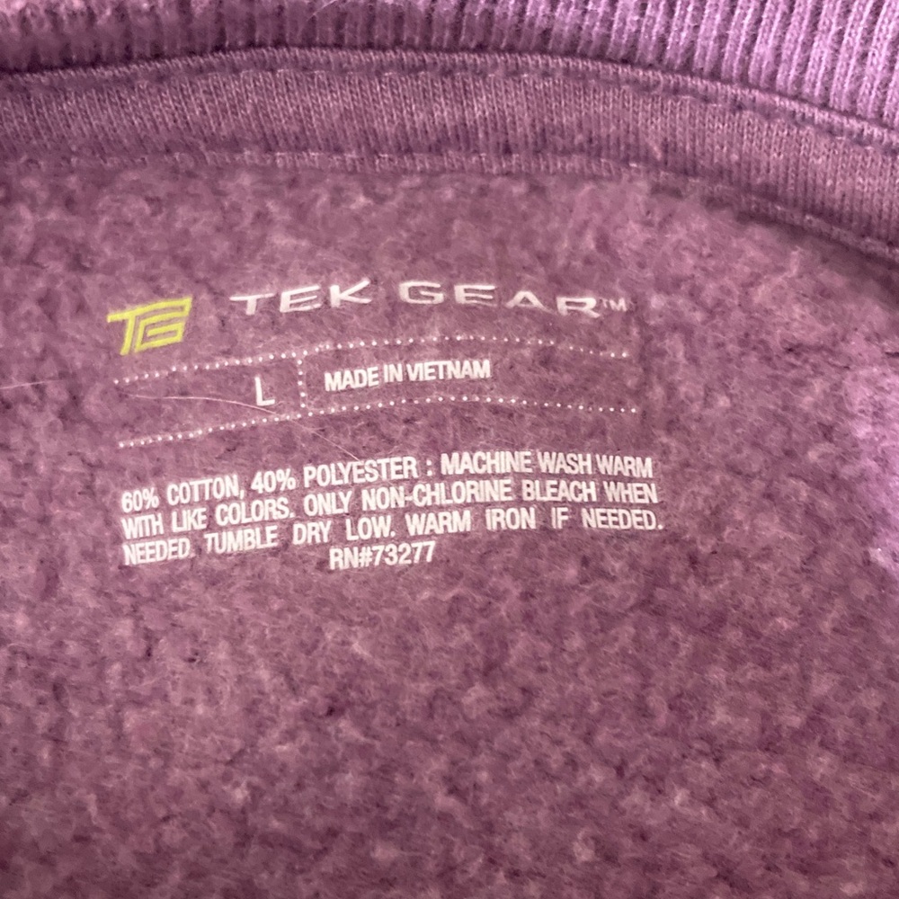 Tek Gear Fleece Pull Over Women Size Large Soft Cozy Lavender Thumb Holes - Picture 8 of 8